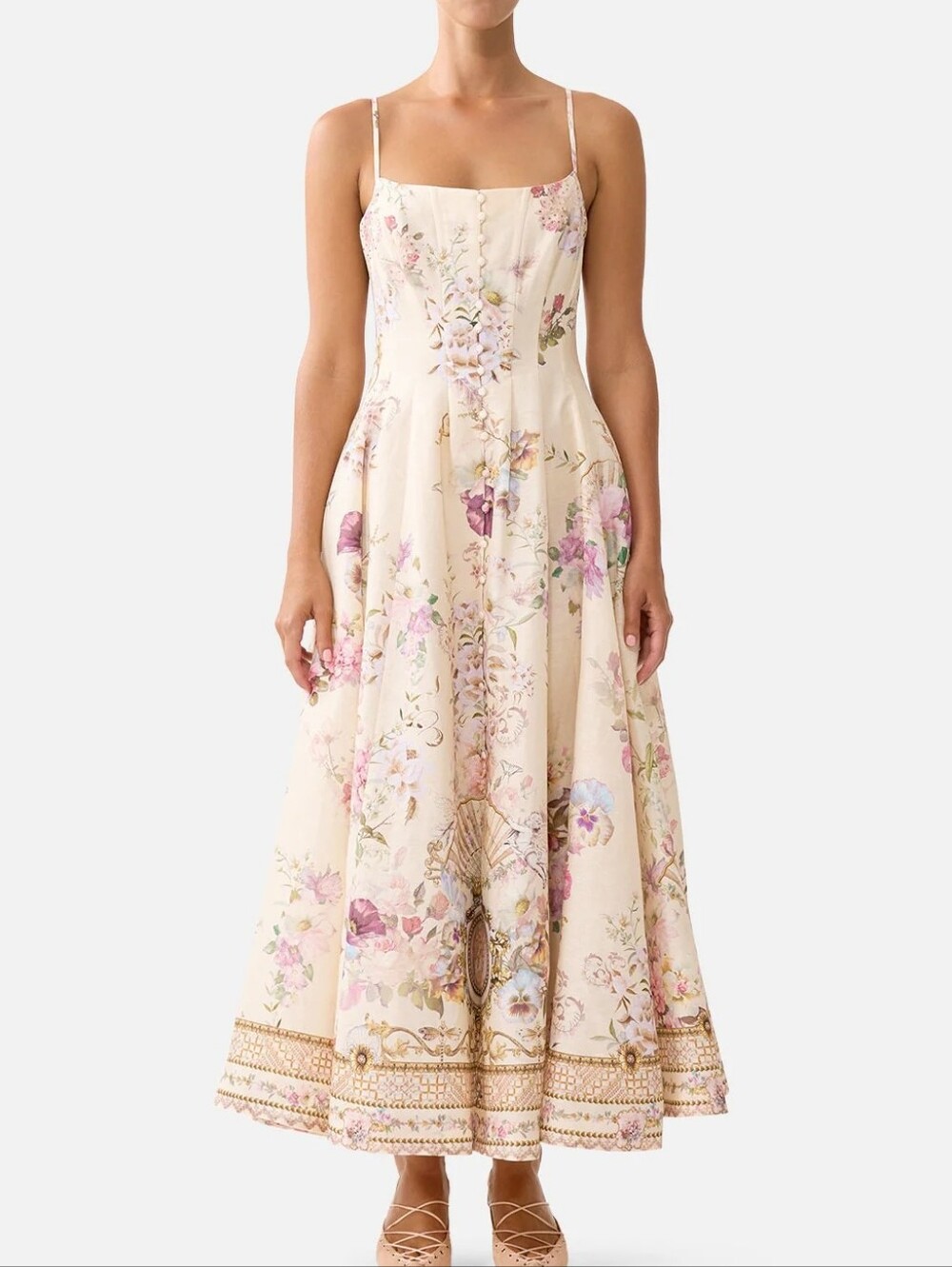 Camilla Corset Dress With Long Flared Skirt